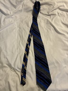 Parker Sage 100%silk Blue And Black Tie